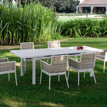 Viena dining table and chairs white