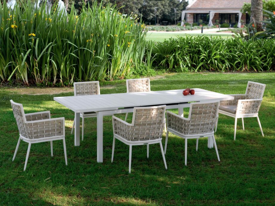Viena dining table and chairs white