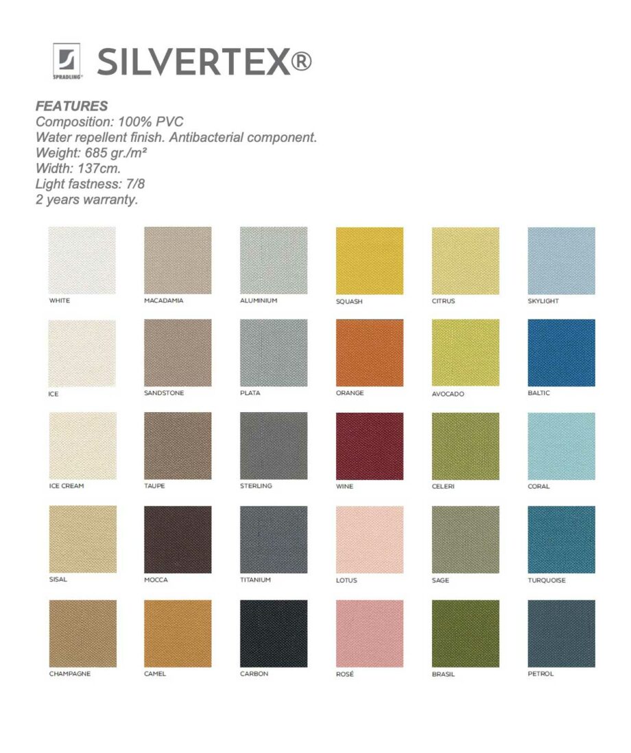 Fabric colours silvertex