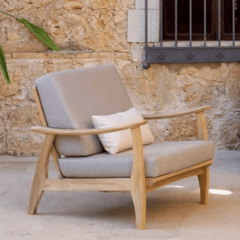 Eco teak wood armchair