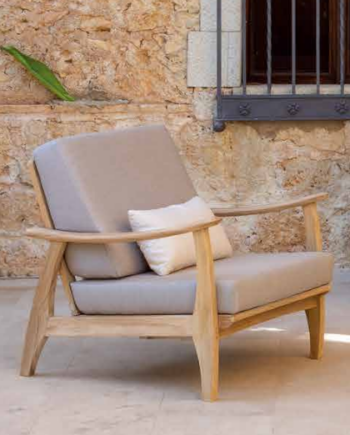 Eco teak wood armchair