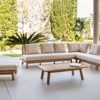 Acacia wood modular sofa set_Nature