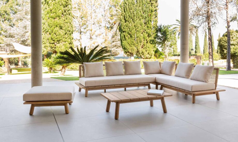 Acacia wood modular sofa set_Nature