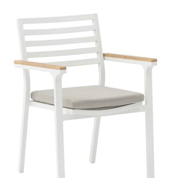 Sidney white aluminium dining chair_Mooma