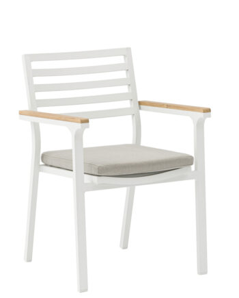 Sidney white aluminium dining chair_Mooma