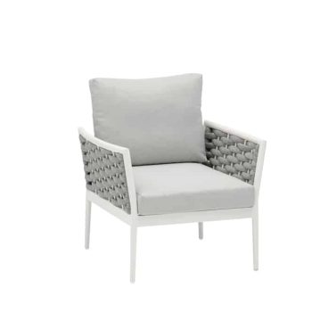 Walga aluminium and olefin rope armchair_MOOMA