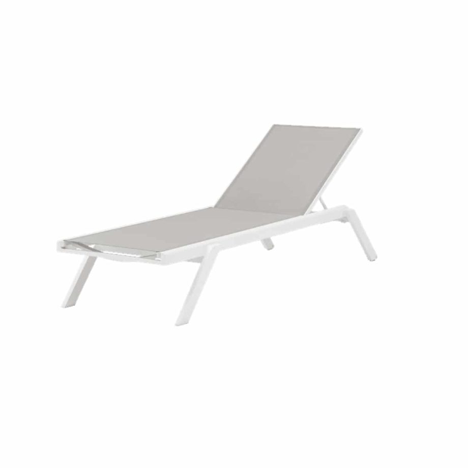 Alameda Sun Bed White Aluminium And Light Grey Mian Image