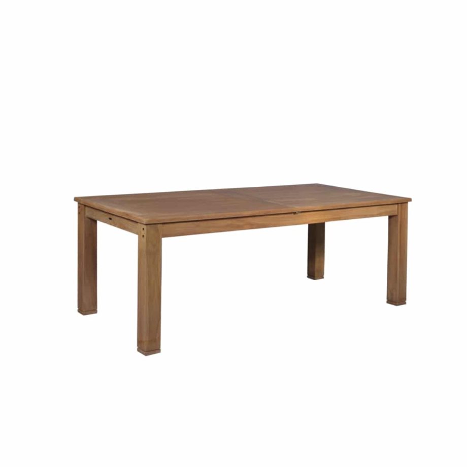 Candon Extendable Dining Table Natural Side View. 1