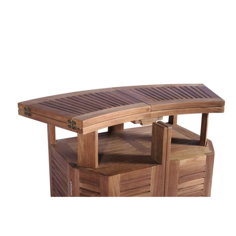 Candon Folding Bar Table Natural Closeup View 1