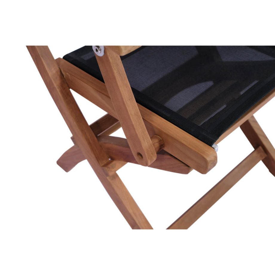 Candon Folding Chair With Arms Black Closeup View 1