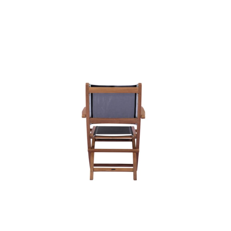 Candon Folding Chair With Arms Black Font View 1