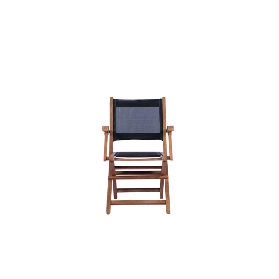 Candon Folding Chair With Arms Black Font View