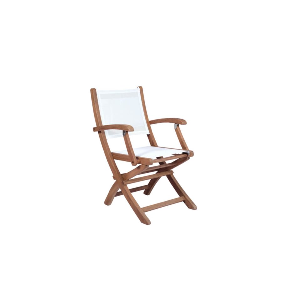 Candon Folding Chair With Arms White Main Image