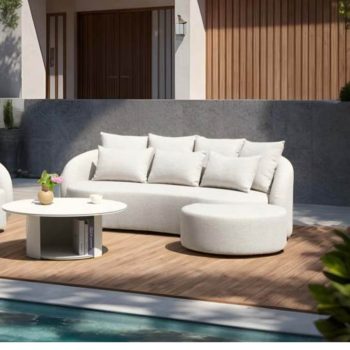 Corinto Footstool White Lifestyle View