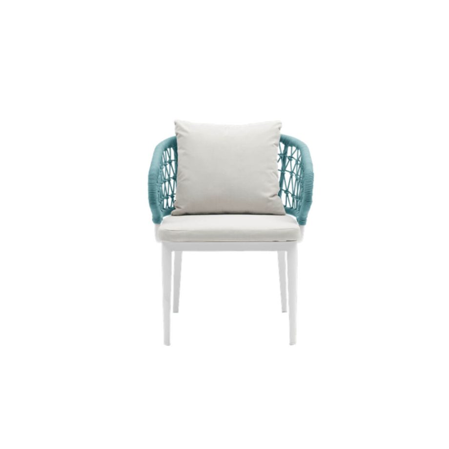 Isabela Dining Chair White Font Side View