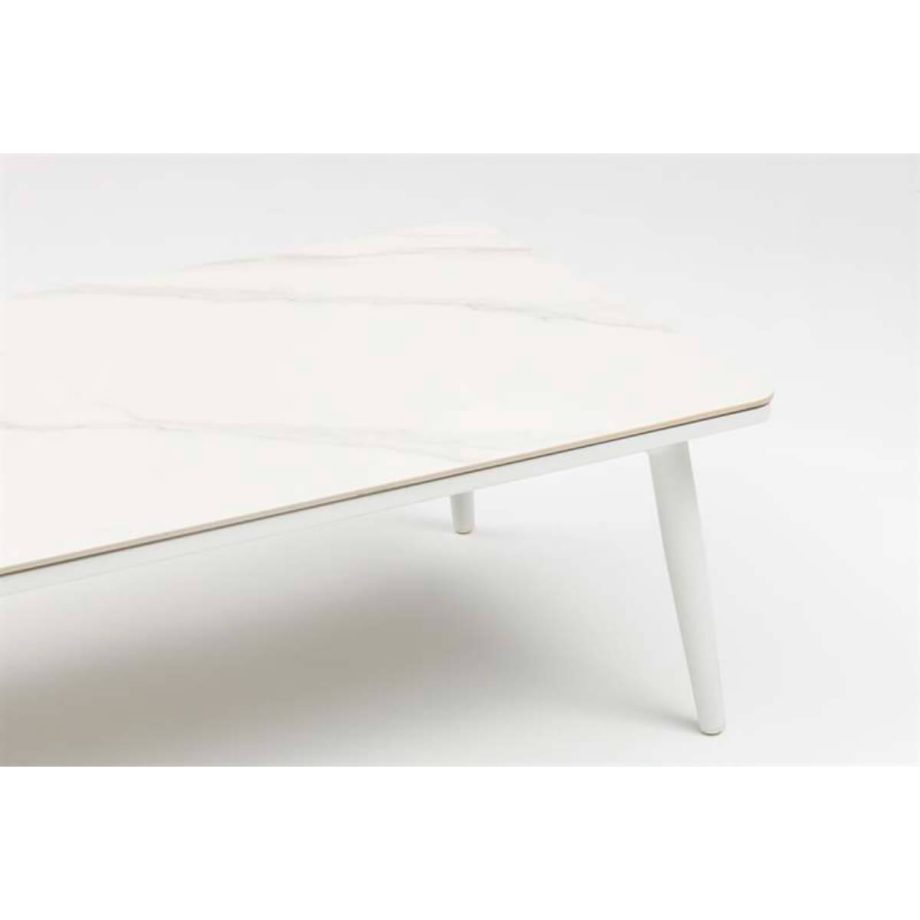 Mesa de centro Irvine 120x60cm aluminio blanco Top ceramico blanco (1)