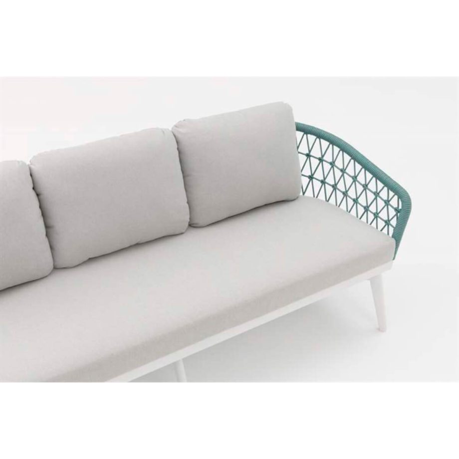 Nelayan 3-Seater Sofa Light Grey Close Up View 5