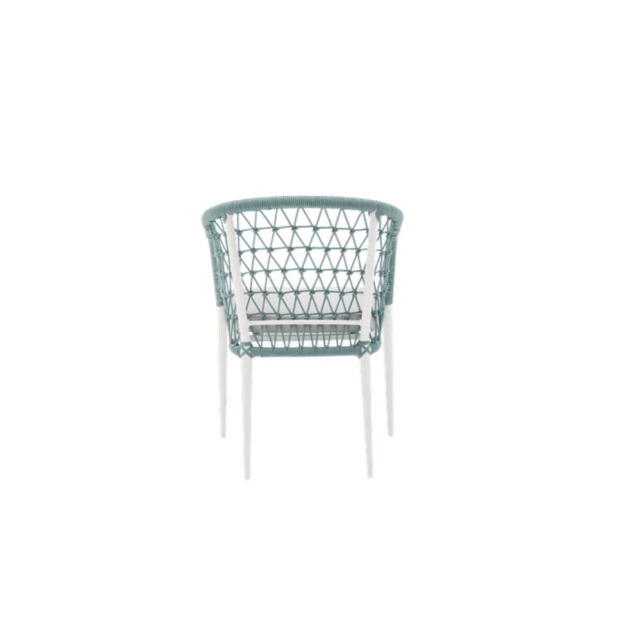 Nelayan Dining Chair Light Grey Back Side View