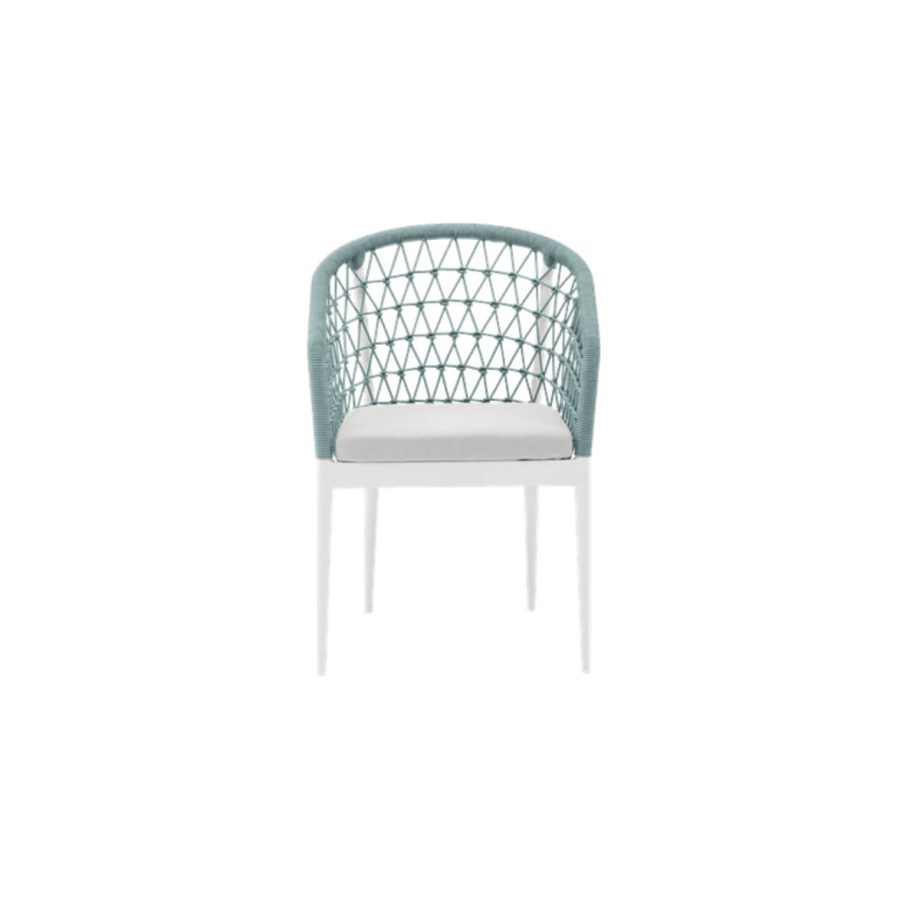 Nelayan Dining Chair Light Grey Front View