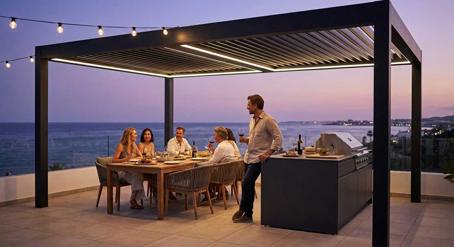 outdoor kitchen estepona dusk outdoor kitchen estepona dusk