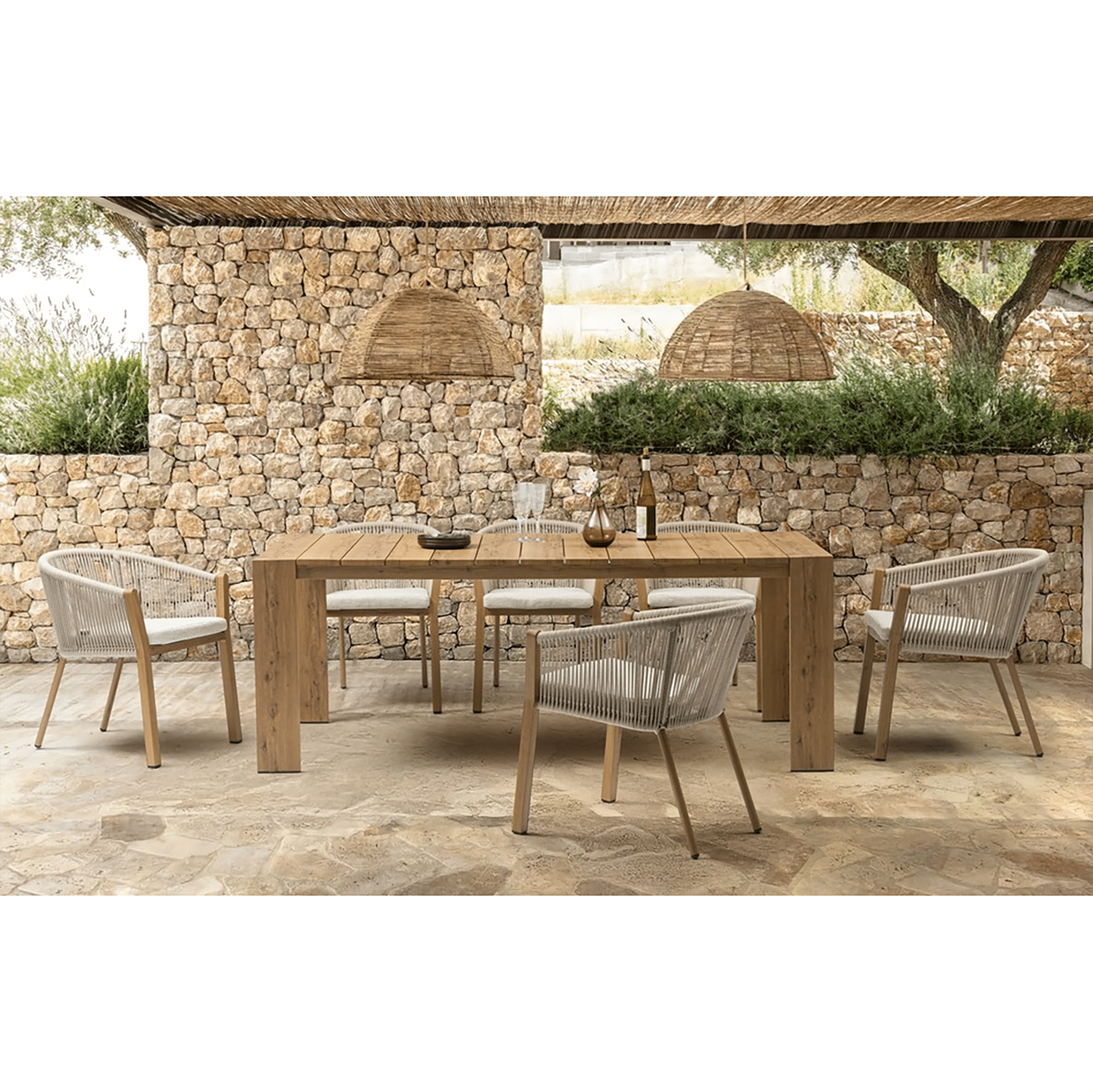 Java Rectangular Table front view